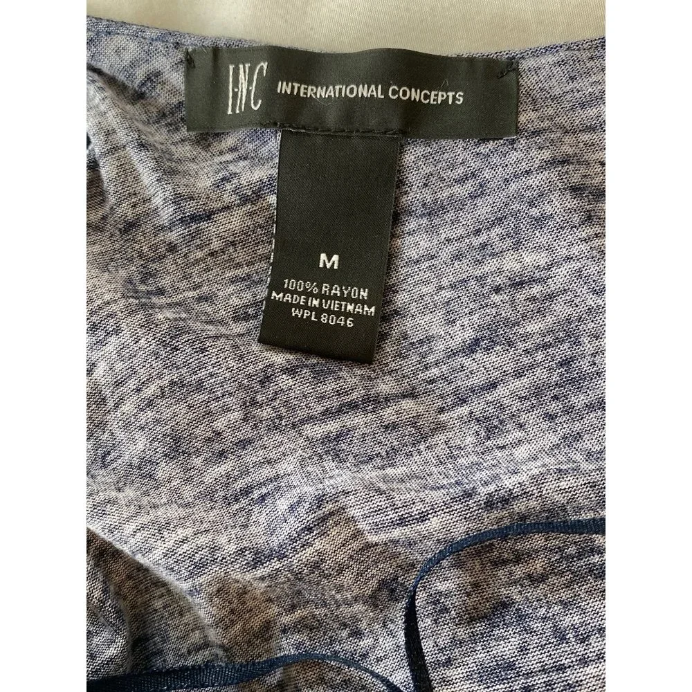 INC International Concepts Maxi Dress Spaghetti Straps Blue Beaded Medium - Picture 6 of 14